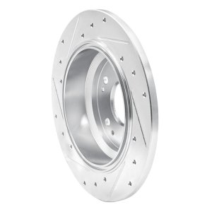 Acura RL Brake Rotor (1) - Rear Right - R1 Concepts - Drilled & Slotted - Silver - `02-`04